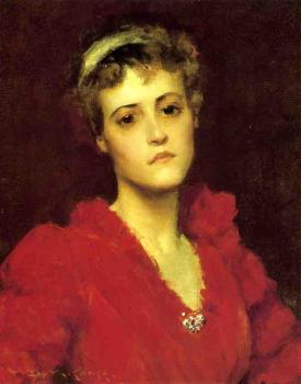 William Merritt Chase : The Red Gown